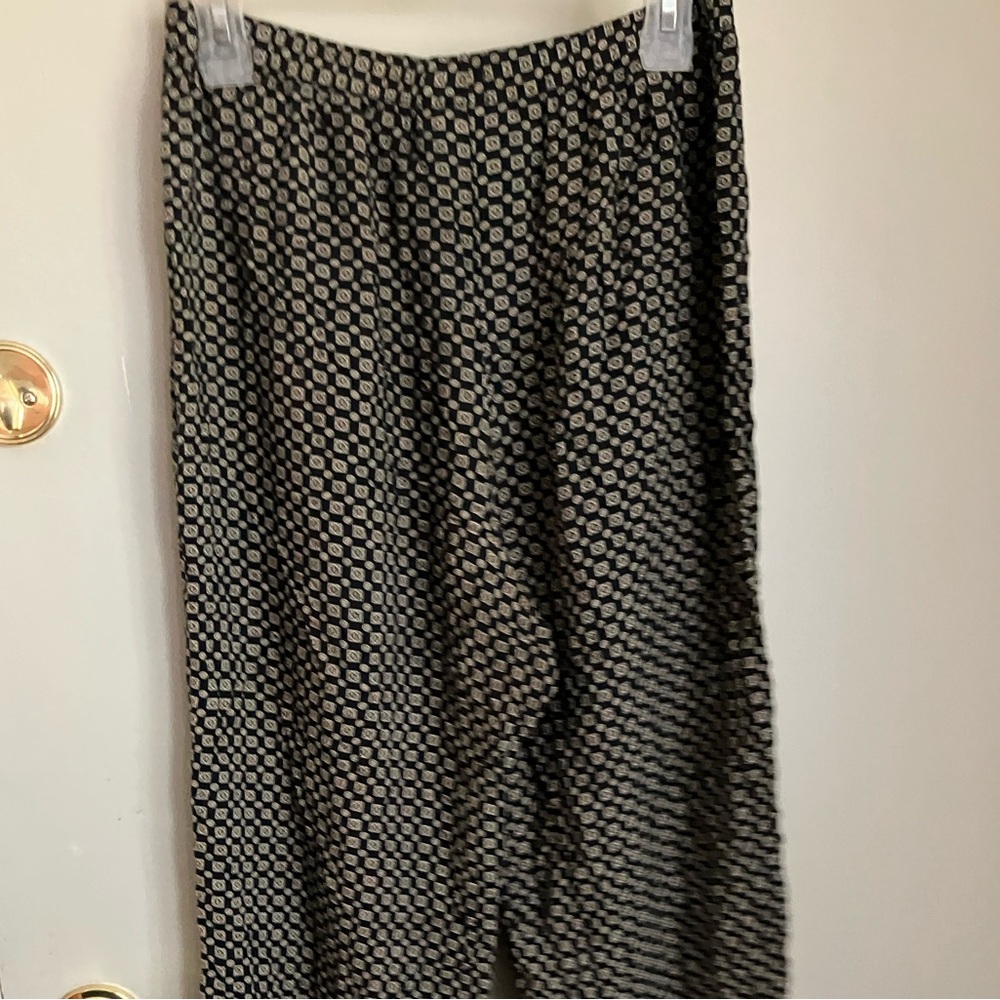 Patterned Black and Gray Women's Pants - Picture 2 of 3